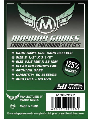 50  Mayday Games Card Sleeves 63,5 x 88mm (MDG-7077)