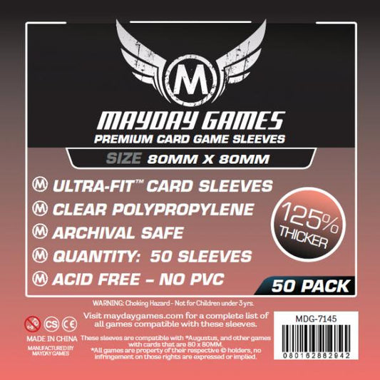 50  Mayday Games Card Sleeves 80 x 80mm (MDG-7145)